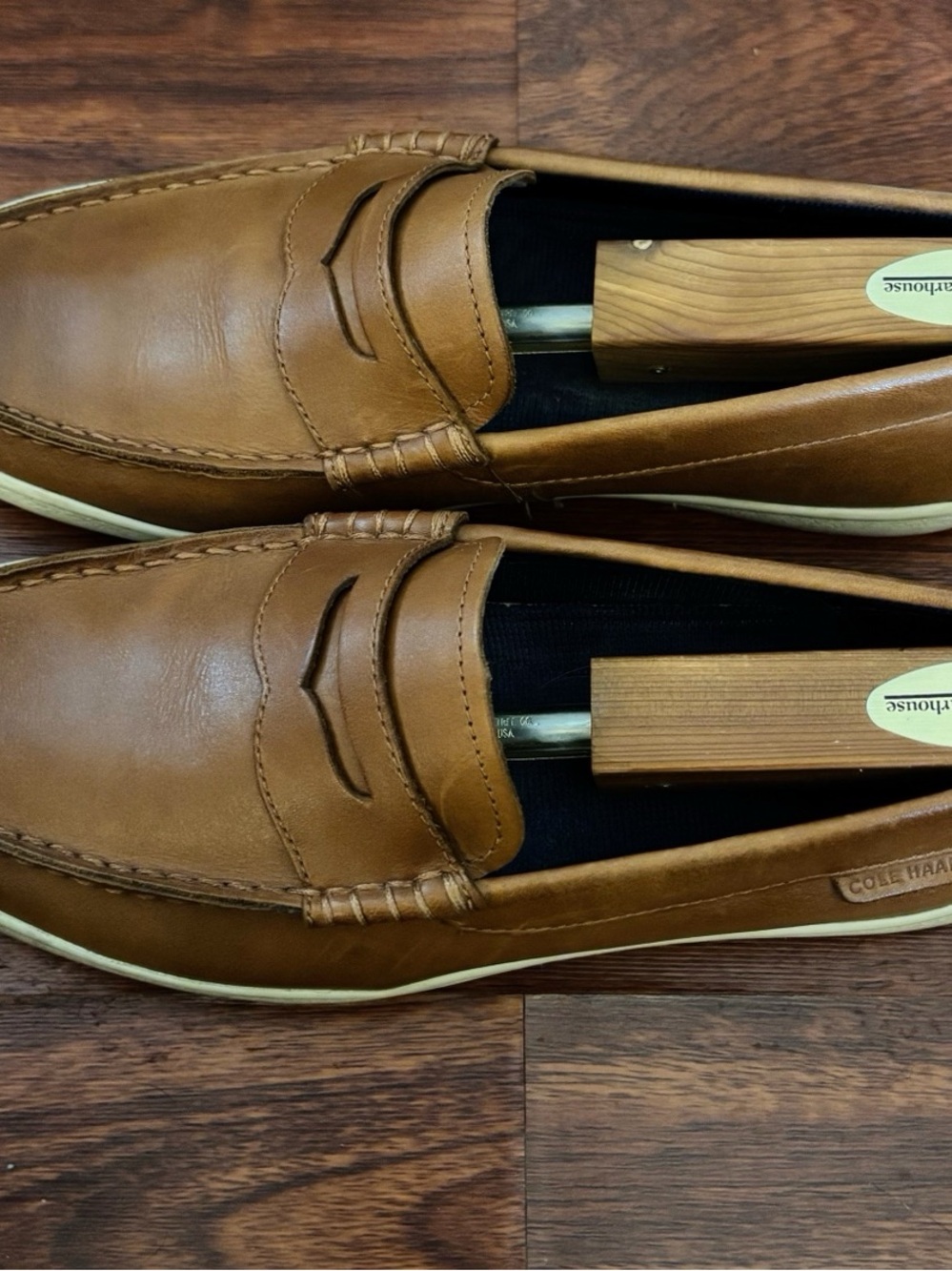 Cole Haan Men's Cognac Leather Penny Loafers